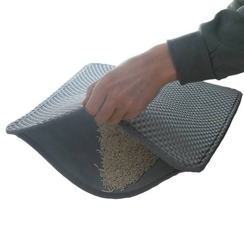 Bild von AllPetSolutions Cat Litter Mat – Grey Honeycomb Design – Large