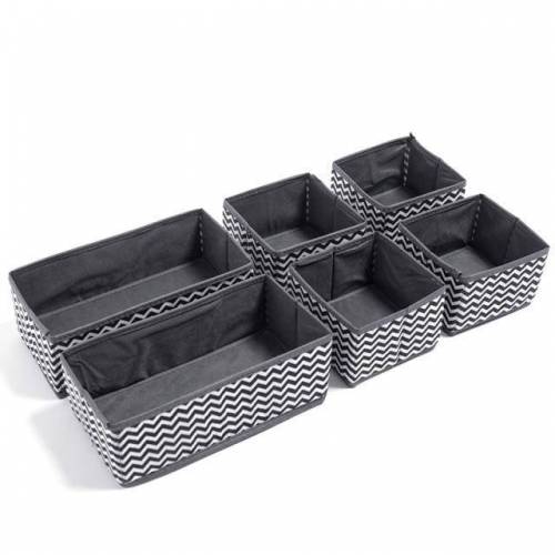 Bild von east2cart.uk Non-Woven Foldable Storage Boxes – L / Black 6pcs-A
