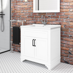 Bild von 800mm White Freestanding Vanity Unit with Basin – Camden