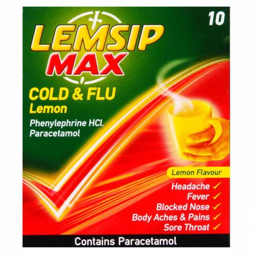 Bild von Lemsip Max Flu Lemon – 10 Sachets