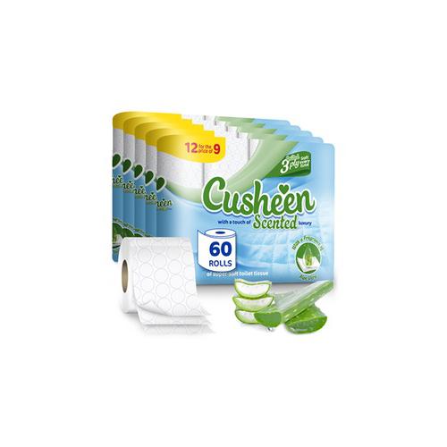 Bild von Cusheen Quilted Luxury Aloe Vera Toilet Tissues: 120 Rolls