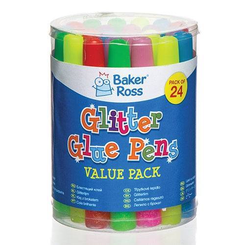 Bild von Baker Ross Brights Glitter Glue Pens (Pack of 24)