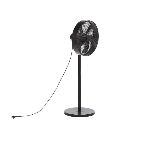 Bild von Beliani Standing Fan Black Metal Height Adjustability 5 Blades Rotatable Floor Ventilator Modern Design