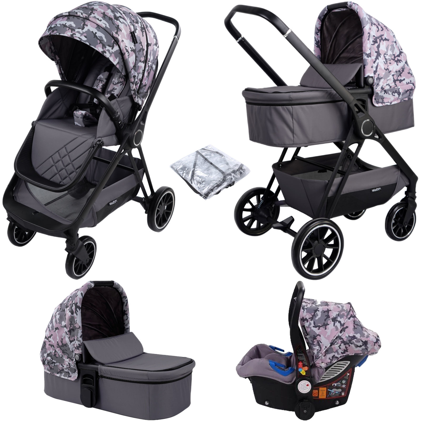 Bild von My Babiie MB250 *MAWMA by Nicole Snooki Polizzi* Victoria Travel System – Pink Camo