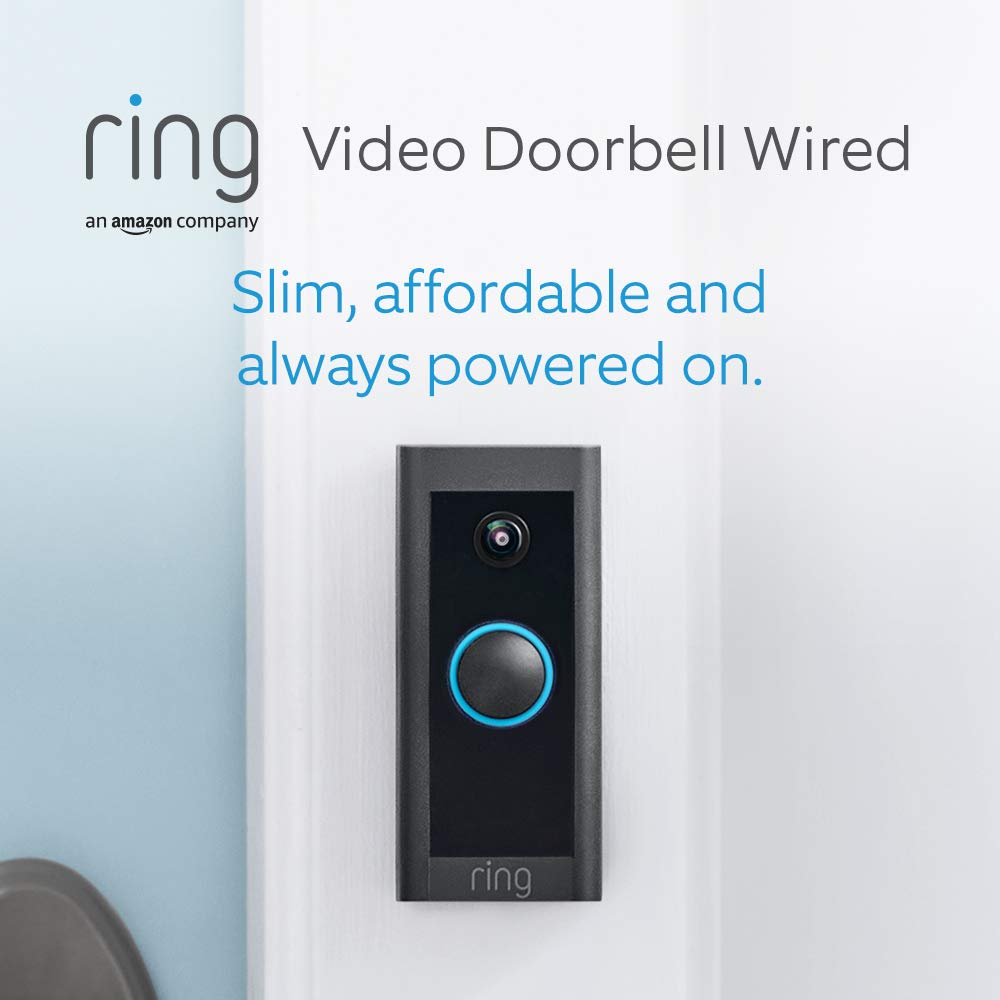 Bild von Ring Video Doorbell Wired, by Amazon | Doorbell camera with 1080p HD Video, Advanced Motion Detection, wired installation (existing doorbell wiring required) | 30-day free trial of Ring Protect Plan
